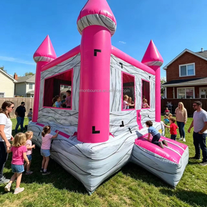 Château Gonflable Rose en PVC pour Enfants, Idéal pour la <span class=keywords><strong>Location</strong></span> Commerciale Intérieure et Extérieure – Offre Spéciale Usine - Product Image 4