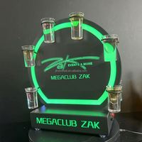 Support de Présentation LED Portable pour Verres à Shot et Bouteilles de Vin avec Logo Personnalisé, Rechargeable, pour Bar et Fêtes – Présentoir à Cocktails LED