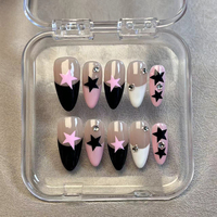 Faux Ongles à Pression Réutilisables Faits Main French Manucure Personnalisés, Vente en Gros, avec Boîte d'Emballage
