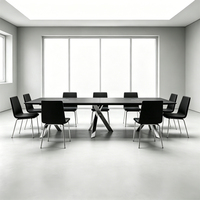 Table de conférence moderne intelligente pour 10 personnes, commande vocale, prise de courant, charge sans fil, table de réunion exécutive en bois pour usage hôtelier