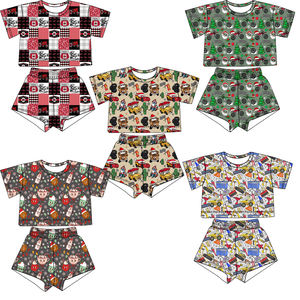 Vente chaude garçons haut ample et <span class=keywords><strong>short</strong></span> personnalisé à motifs de haute qualité vêtements décontractés pour enfants - Product Image 1