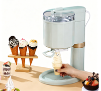 Machine à glace molle automatique domestique pour comptoir, pour la préparation de cornets de glace faits maison, idéale pour les desserts des enfants