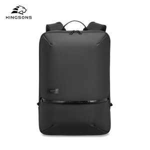 Kingsons Business <b>Backpack</b> For Men Lightweight Laptop Bag Large Capacity Casual Travel <b>Backpack</b> Solid Color <b>Black</b> And Gray - Product Image 5