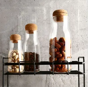 Glass coffee bean container box kitchen miscellaneous grain canning cork glass ball sealed storage tank