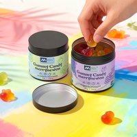 Pot à gommes réutilisable de 200 ml et 350 ml, design de flacon de complément alimentaire haut de gamme pour un emballage de complément alimentaire durable, boîtes métalliques