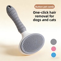 Brosse auto-nettoyante en ABS pour animaux de compagnie – L'outil indispensable pour chats et chiens – Élimination des poils morts en un clic – Douce pour le pelage