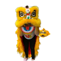 Tête de lion en laine pour enfants, taille enfant, danse du lion traditionnelle chinoise