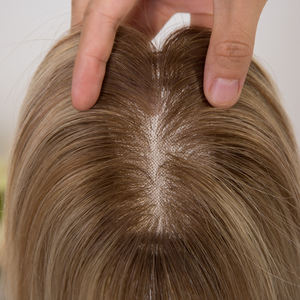 Stok Siap Kirim Rambut Brazil 3*4 100% Density Mono Base Topper Warna Sesuai Pesanan Mono Base Topper 100% Rambut Asli Manusia - Product Image 2