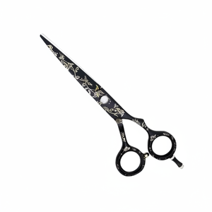 Ciseaux de coupe de cheveux de la meilleure qualité Ciseaux de coiffure de salon à lame droite avec repose-doigt amovible - Product Image 1