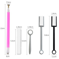 Misscheering HOT Double Tête Nail Art Aimant 3D Yeux De Chat Magnétique Bâton Stylo Gel Polonais Fleur Stripe Motif DIY Manucure Outil