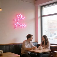 Neonawall – enseigne néon personnalisée à double cœur, lumière LED à intensité variable, alimentée par USB, décoration murale pour la Saint-Valentin, cadeau d'anniversaire