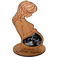 Productos más vendidos 2024 Regalos para mujeres embarazadas Marco de fotos de sonograma de madera Marco de fotos de madera natural