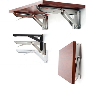 Hardware 90 Degree <strong>Wall</strong> <strong>Mounted</strong> Triangle Corner Bracket Stainless Steel <strong>Table</strong> <strong>Folding</strong> Storage Self Connectors Shelf Supports - Product Image 1