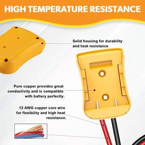Câbles <span class=keywords><strong>de</strong></span> démarrage avec adaptateur compatibles avec la batterie Dewalt 20V, 2 pieds 12AWG, démarreur <span class=keywords><strong>de</strong></span> batterie portable Dewalt - Product Image 3