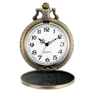 Retro bronz Fob zinciri saat lokomotif tren kolye kolye kuvars Steampunk cep saati erkekler için - Product Image 5