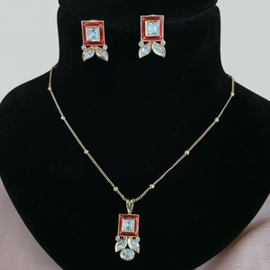 ชุดจี้โซ่สีทองมีสไตล์สำหรับผู้หญิงสร้อยคอเพชรโมอิสซาไนต์และต่างหูที่สวยงามสำหรับงานแต่งงานของผู้หญิงและเด็กผู้หญิง - Product Image 1