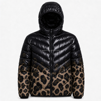 Veste matelassée à capuche thermochromique à motif léopard, changement de couleur, options de couleurs personnalisées