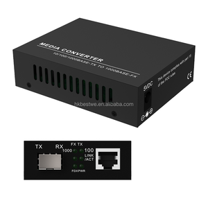 Convertidor de Fibra Óptica Monomodo Gigabit a Ethernet, Convertidor Transceptor de Fibra Única 1 RJ45 1 SFP - Product Image 1