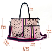 Sac à bandoulière en néoprène avec pochette assortie, sac messager en néoprène pour femme, grande capacité, sac de plage pour les vacances