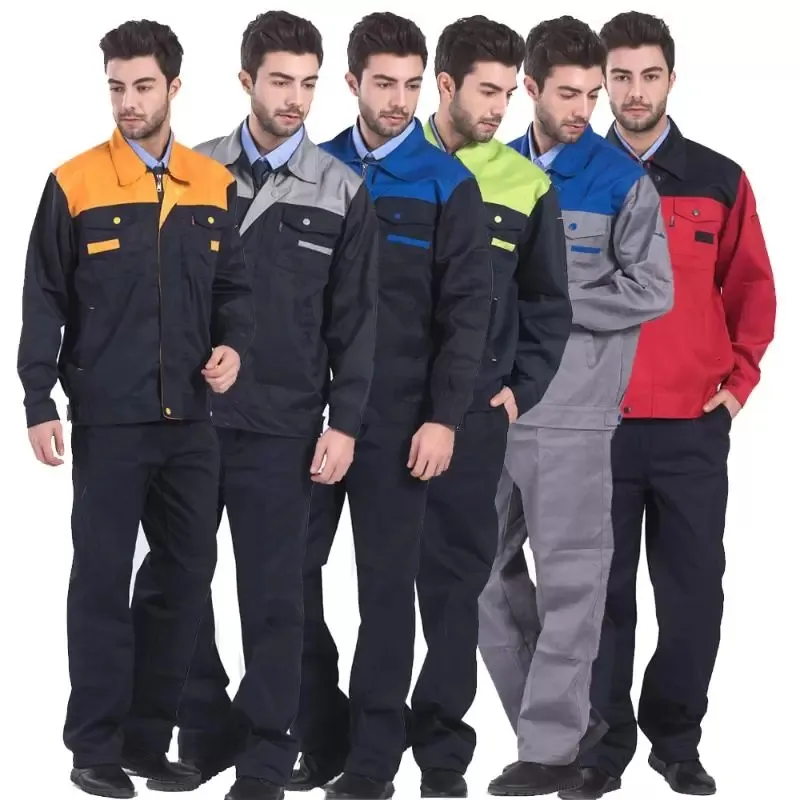 Survêtements de travail pour hommes, combinaison de soudage avec poches multiples, uniforme de travail Durable, veste pour mécanicien, printemps automne W28