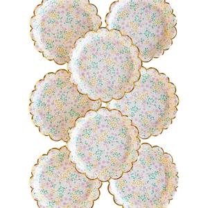 DAMA Tea Party Flower Shape With Hot-Stamping Paper Tableware <b>Set</b> Disposable <b>Square</b> Round Paper <b>Plate</b> with Napkin Party Supplies - Product Image 5