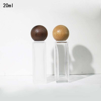 Botellas de Vidrio Esmerilado Vacías de 3 ml, 5 ml, 8 ml, 10 ml, 15 ml, 20 ml, 30 ml para Perfume, Aceite Esencial, con Tapa de Madera
