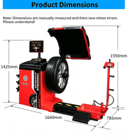 Équilibreuse de roues entièrement automatique BOJINSI BJS-590 avec positionnement laser infrarouge et machine d'équilibrage dynamique des pneus avec élévateur de pneus