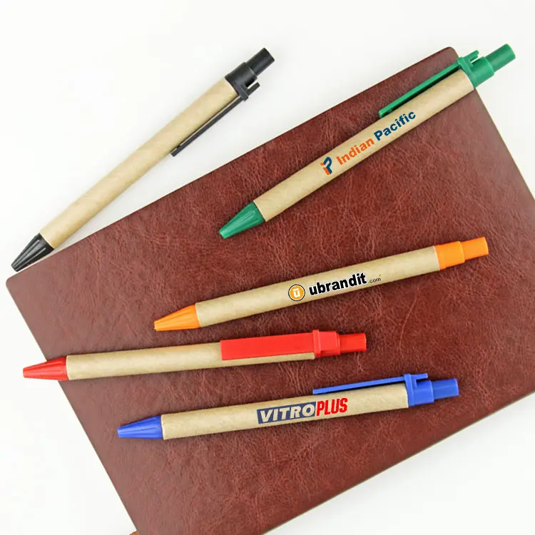2023 toptan toplu promosyon hediye kağıt stylus kalem özel Logo çevre dostu tükenmez ile ahşap tükenmez kalem kalem