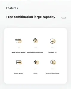쌓을 수있는 신선 보관 상자 냉장고 투명 과일 배수 주방 식품 냉동 투명 밀폐 보관 상자