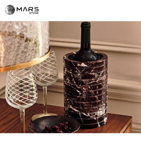 Rosso Levanto Seau à glace en marbre Refroidisseurs Seau à glace artisanal de haute qualité Usine Vente directe Glacière en marbre Refroidisseur de vin
