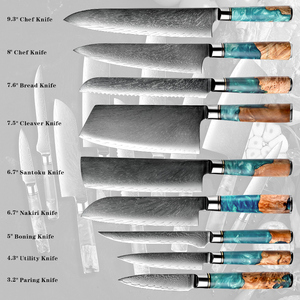 Couteau <span class=keywords><strong>de</strong></span> Chef en Acier Damas <span class=keywords><strong>de</strong></span> Haute Qualité avec Manche en Résine Bleue, 10cr 67 couches, <span class=keywords><strong>Couteaux</strong></span> <span class=keywords><strong>de</strong></span> <span class=keywords><strong>Cuisine</strong></span> <span class=keywords><strong>Japonais</strong></span> Santoku, Éplucheur, Désosseur, Ensemble <span class=keywords><strong>de</strong></span> <span class=keywords><strong>Couteaux</strong></span> <span class=keywords><strong>de</strong></span> <span class=keywords><strong>Cuisine</strong></span> - Product Image 4