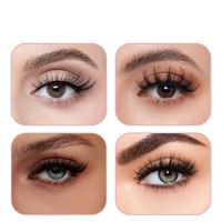 Kit de faux cils en grappe, cils 80D 100D avec colle et pince à épiler, longueurs mixtes 8-16mm