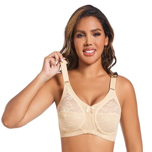 Reggiseno da donna taglie forti, senza ferretto, non imbottito, sexy in pizzo, confortevole, traspirante, senza cuciture, per il sonno, per seni grandi - Product Image 1