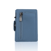 Tarjetero Minimalista Marrón Delgado de PU, Cartera Vintage de Cuero con Logotipo Personalizado, Accesorios de Viaje