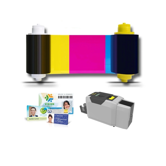 Hot Sell Orignal YMCKO Full Panel Color Ribbon Seaory S21 S22 S26 Plastic ID Card Printer Thermal Transfer Ribbon