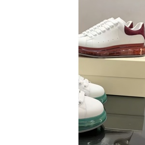 Zapatillas Deportivas de Lujo con Amortiguación de Aire en el Talón, Color Blanco con Detalles Rojos/Verdes, Suela Transparente, para Hombre y Mujer - Product Image 2