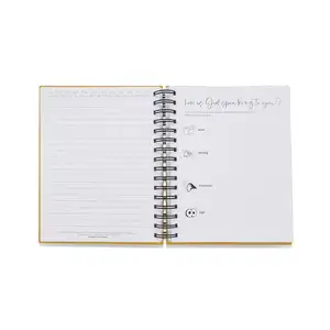 Journal en spirale à couverture personnalisée cahier en tissu PP PVC avec services d'impression pour planificateur de cadeaux avec reliure à spirale