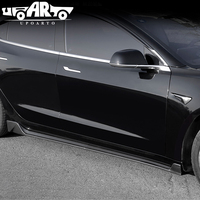 Haosheng accessoires usine ABS fibre de carbone Style AERO jupes latérales de pare-chocs de voiture pour Tesla modèle 3 2017 2018 2019 2020 2021 2022