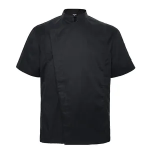Manteau de chef personnalisé Veste de chef à manches courtes uniforme personnalisé brodé par transfert de chaleur