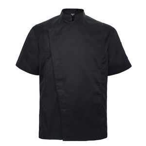 Veste de chef <span class=keywords><strong>à</strong></span> manches courtes personnalisée uniforme d'hôtel personnalisé avec manteau de chef brodé par transfert de chaleur - Product Image 1