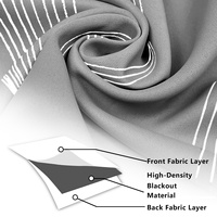 Rideau occultant en polyester haute précision à motif ondulé avec envers argenté pour salons, exclusivité transfrontalière, collection été