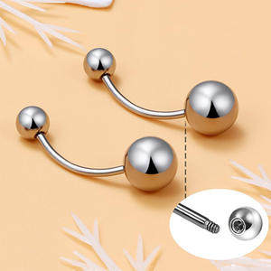 Anneaux de <span class=keywords><strong>piercing</strong></span> au <span class=keywords><strong>nombril</strong></span> en titane Gaby G23, ASTM-F136, anneau de <span class=keywords><strong>nombril</strong></span> à filetage externe, bijoux de <span class=keywords><strong>piercing</strong></span> corporel en titane - Product Image 5