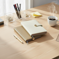 Agenda en cuir personnalisé avec logo gravé, estampage à chaud argent ou or, journal à couverture rigide, planificateur, cadeau