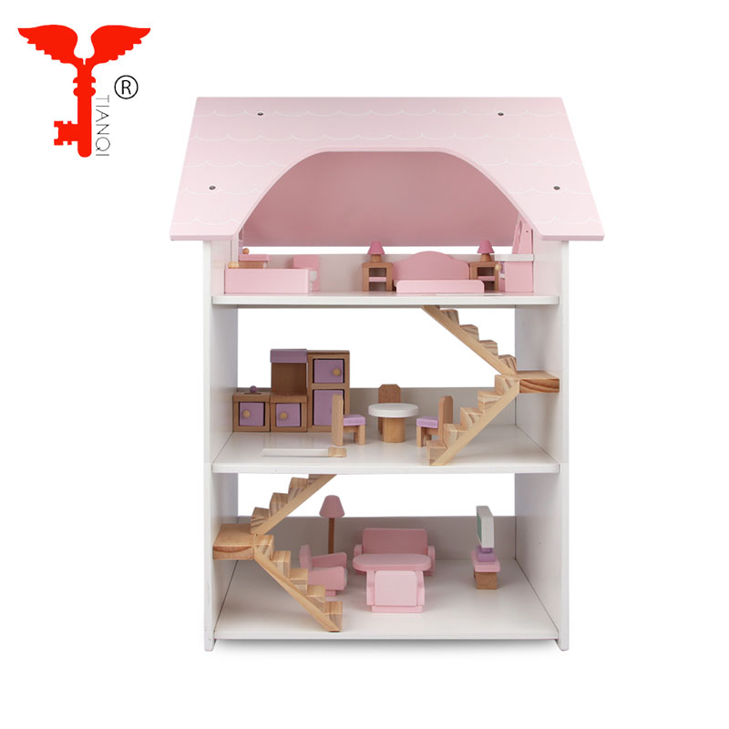 Новый дизайн, образовательные миниатюрные куклы, деревянный домик, игрушка для малышей