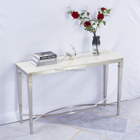 Table console minimaliste en marbre pour salon, table décorative moderne et durable en métal pour entrée/hall, prix de gros