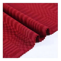 Tissu jacquard uni extensible 100 % polyester 250 GSM 10s R/N/SP, motif gros-grain, pour pantalons ou robes