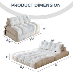 ZhongYi Wholesale Customized Easily Installed Pure Natural <strong>Sofa</strong> <strong>Bed</strong> Comfortable Folding Sleeper Boneless Couch with Back - Product Image 2