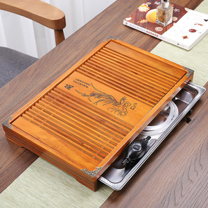 Rectangular Solid Wood <b>Tea</b> Tray With Stainless Steel Drain Kung Fu <b>Tea</b> <b>Set</b> Usage Durable - Product Image 2
