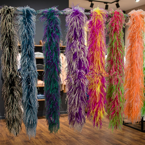 Dyed Marabou <b>Feather</b> <b>Boa</b> Ombre Pink <b>White</b> Orange Red Party Wedding Decoration Craft Accessory - Product Image 2