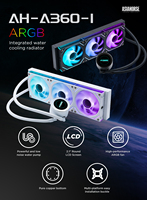 Refroidisseur liquide pour processeur Asiahorse ARGB PWM 360 mm 12 V avec roulement fluide et éclairage RGB pour PC